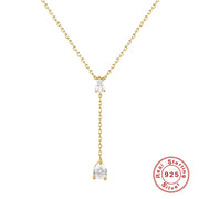 silver collarbone necklace, view 6 - MRSLM