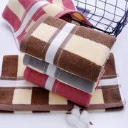 striped cotton face and bath towel, view 6 - MRSLM