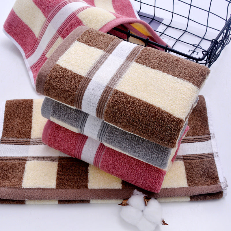 striped cotton face and bath towel, view 6 - MRSLM