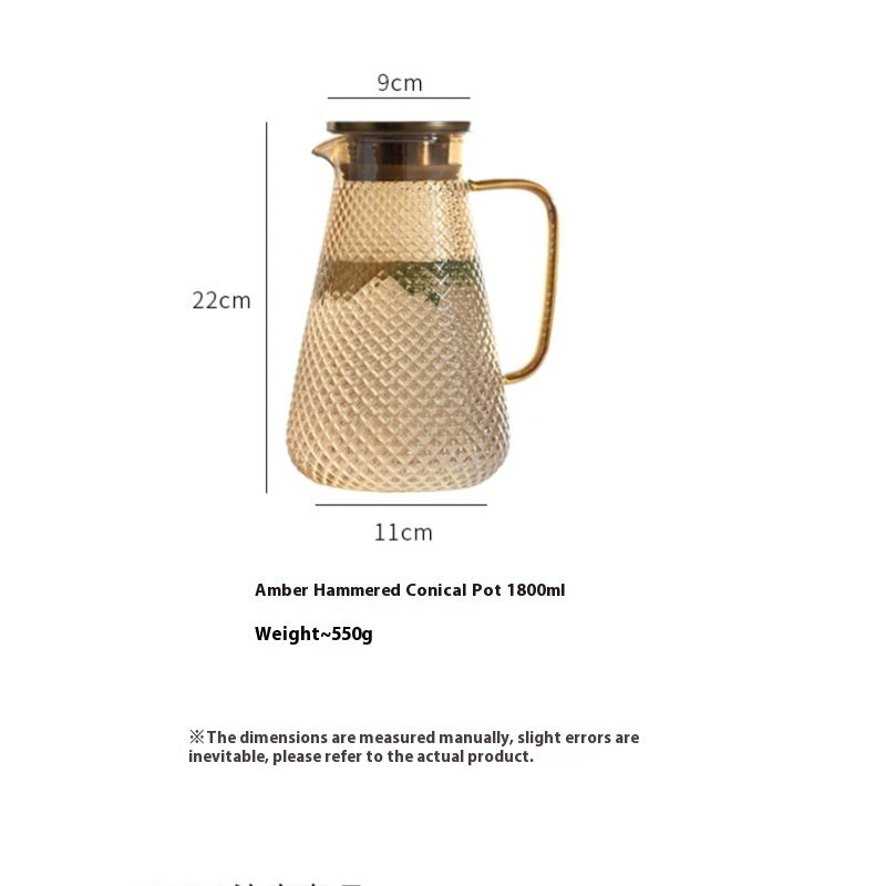 amber glass water pitcher, view 6 - MRSLM