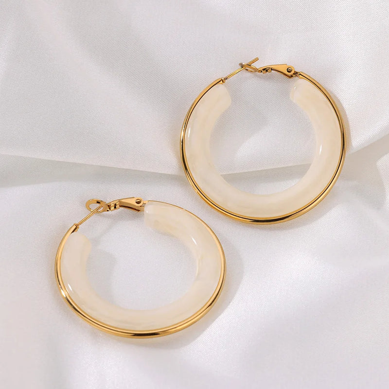 Acrylic gradient hoop earrings for women, view 10 - MRSLM