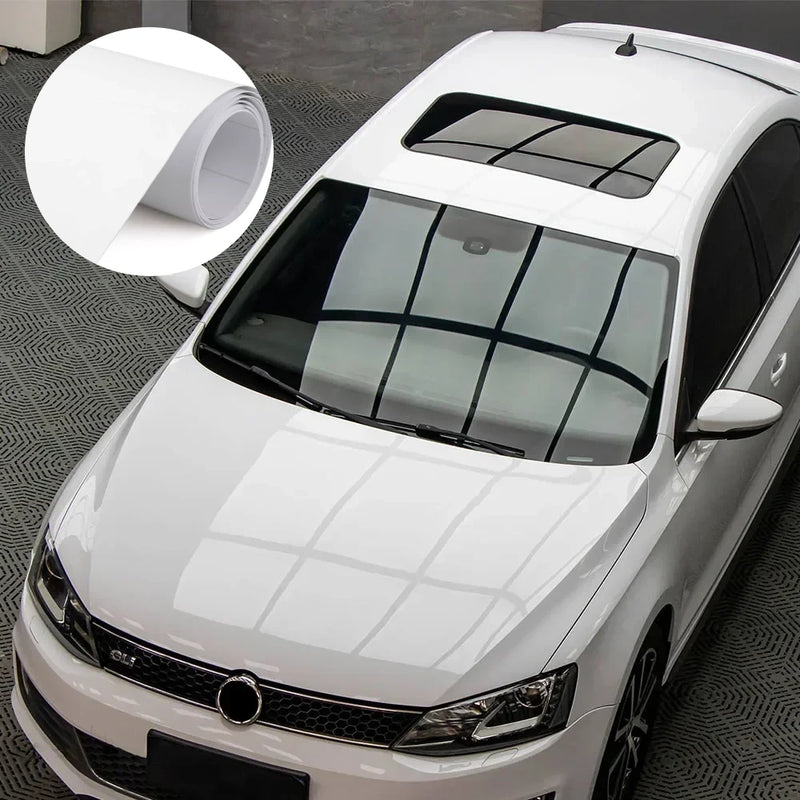 glossy white car wrap vinyl film, view 2 - MRSLM