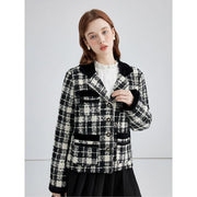 plaid contrast women's short jacket, view 5 - MRSLM