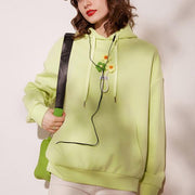 3D plush flower pullover hoodie - MRSLM