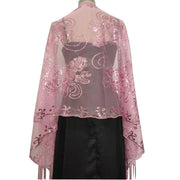 long tassel sequin shawl, view 7 - MRSLM