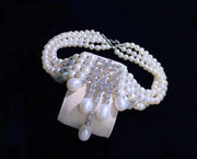 four-layer pearl clavicle necklace, view 8 - MRSLM