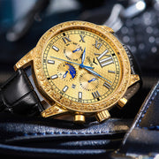 Men's automatic mechanical leather watch, business - MRSLM