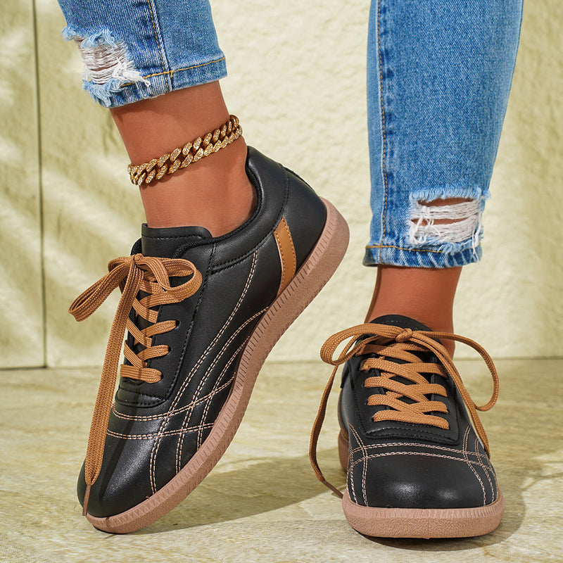 Retro lace-up thick-sole sneakers, view 2 - MRSLM