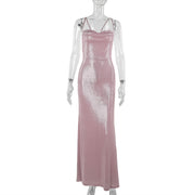 Slim fit camisole gown dress, view 6 - MRSLM