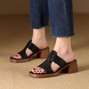 peep toe leather high heel sandals, view 9 - MRSLM