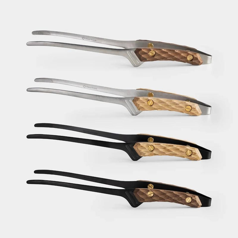 retro stainless steel camp tongs, view 14 - MRSLM