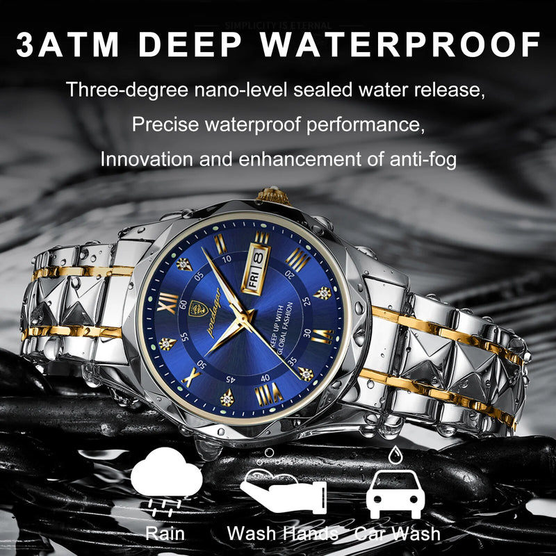 stainless steel quartz men's watch, view 12 - MRSLM