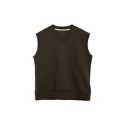 loose V-neck sleeveless knit pullover, view 2 - MRSLM