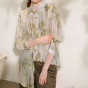 floral ramie blouse, view 2 - MRSLM