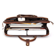men's cowhide messenger briefcase, view 4 - MRSLM