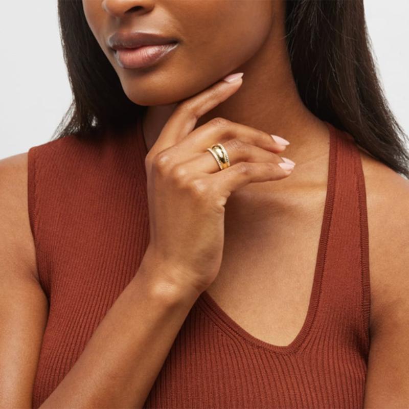 gold plated rhinestone ring - MRSLM