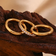 zircon three-piece gold plated ring set, view 8 - MRSLM