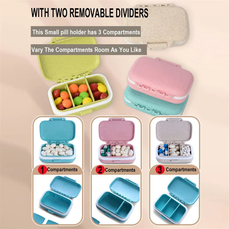 mini portable 3-grids pill organizer box, view 8 - MRSLM