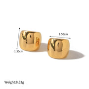 gold plated minimalist smooth ear clip, view 2 - MRSLM