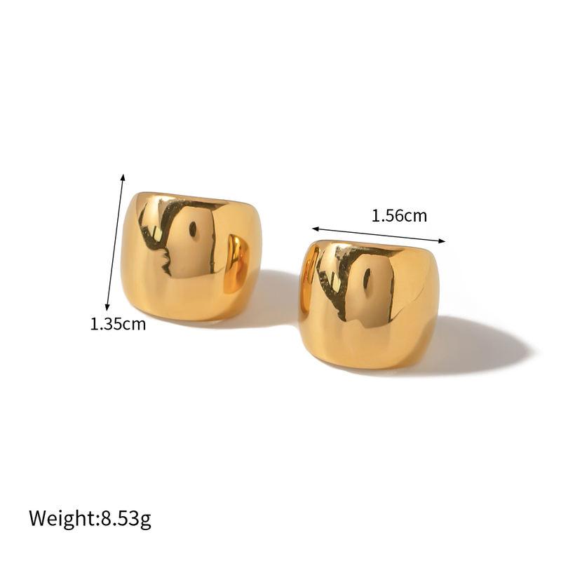 gold plated minimalist smooth ear clip, view 2 - MRSLM
