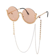 rhinestone round sunglasses, view 4 - MRSLM