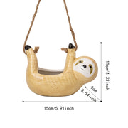 sloth hanging ceramic wall vase, view 9 - MRSLM