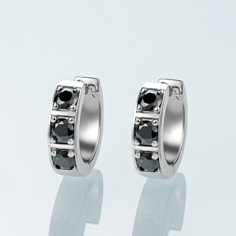 S925 silver moissanite ear clips, view 2 - MRSLM