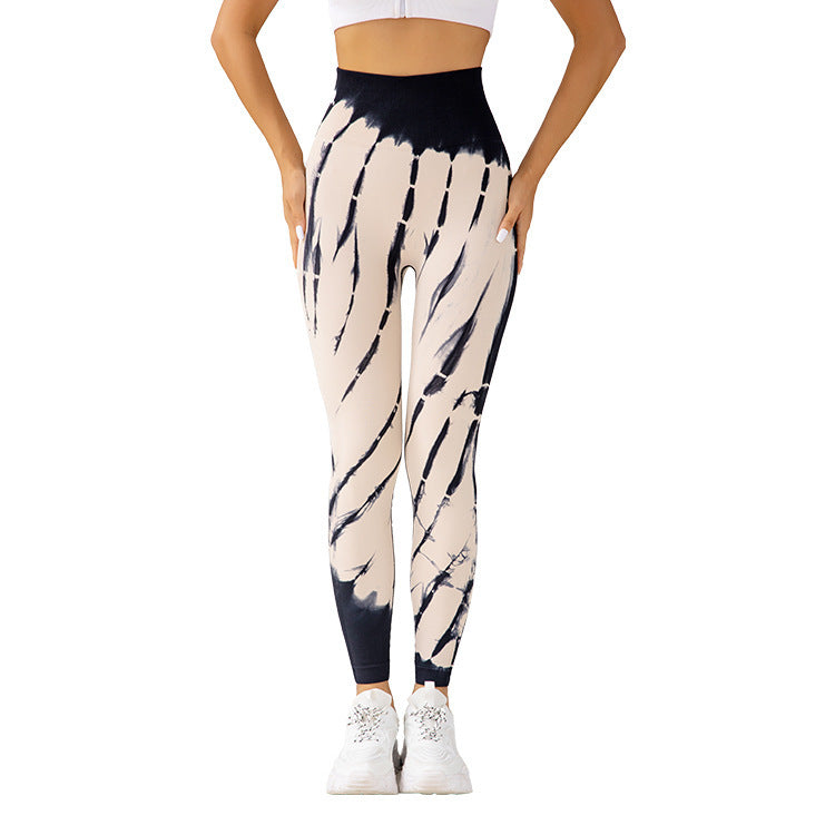Seamless tie-dye yoga pants, view 5 - MRSLM