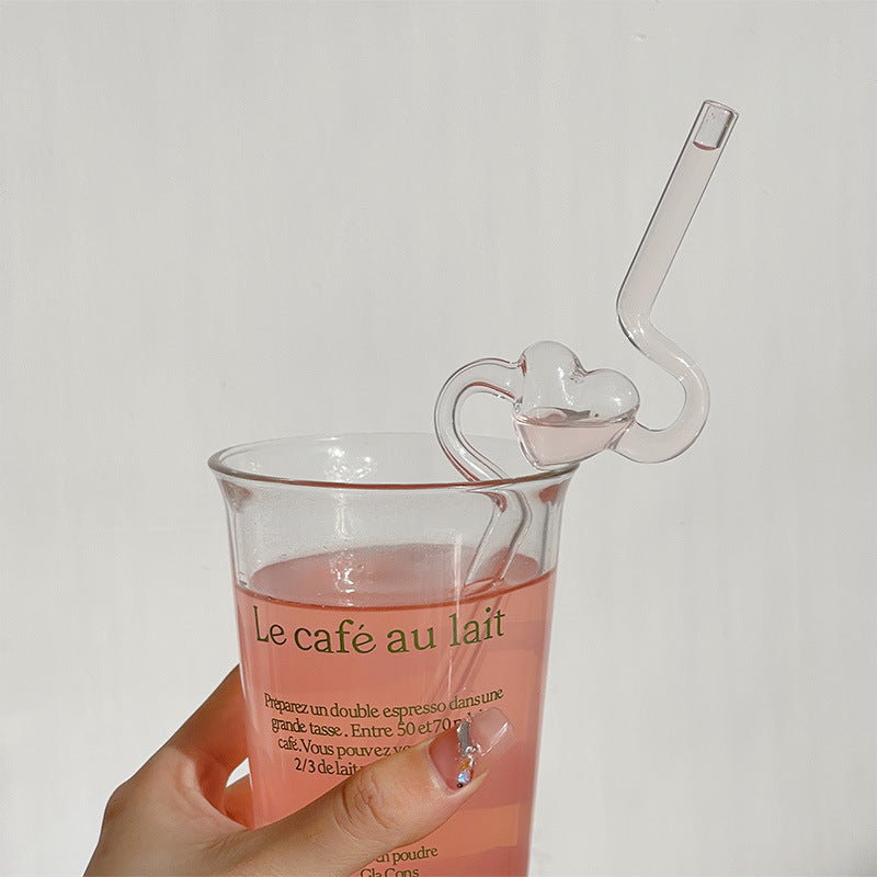 Heart glass drinking straw, view 7 - MRSLM