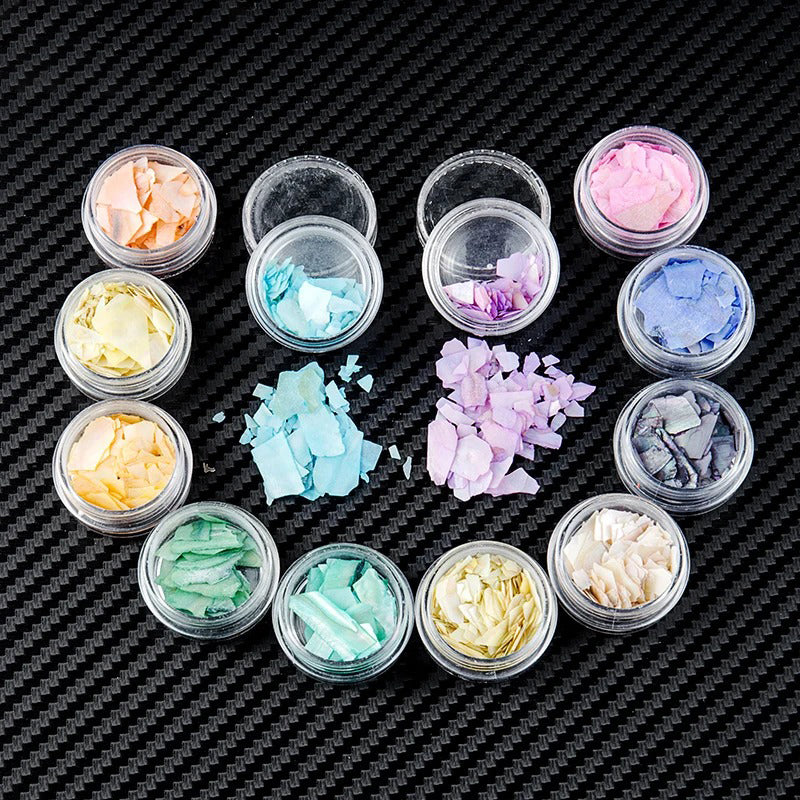 glitter abalone shell nail art decorations, view 3 - MRSLM
