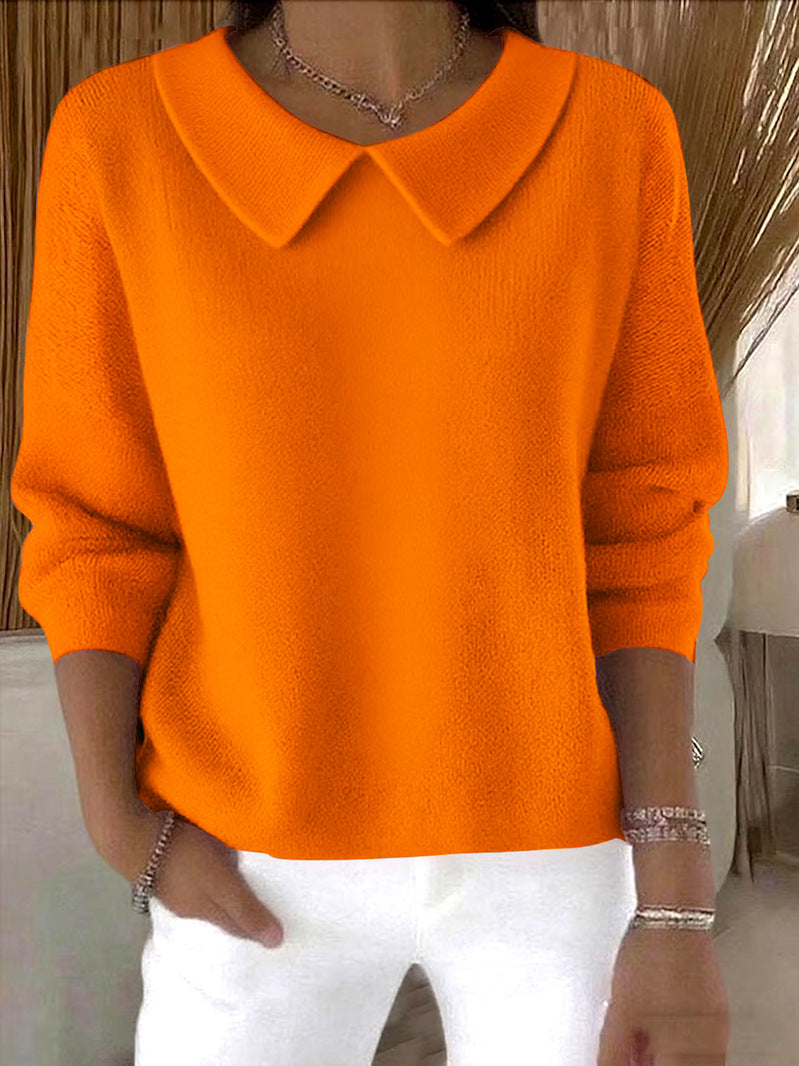 women's loose solid color long-sleeve top, view 6 - MRSLM