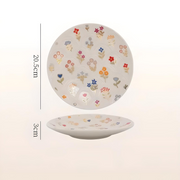elegant floral ceramic plate, view 2 - MRSLM