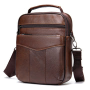 men's leather messenger bag, view 9 - MRSLM