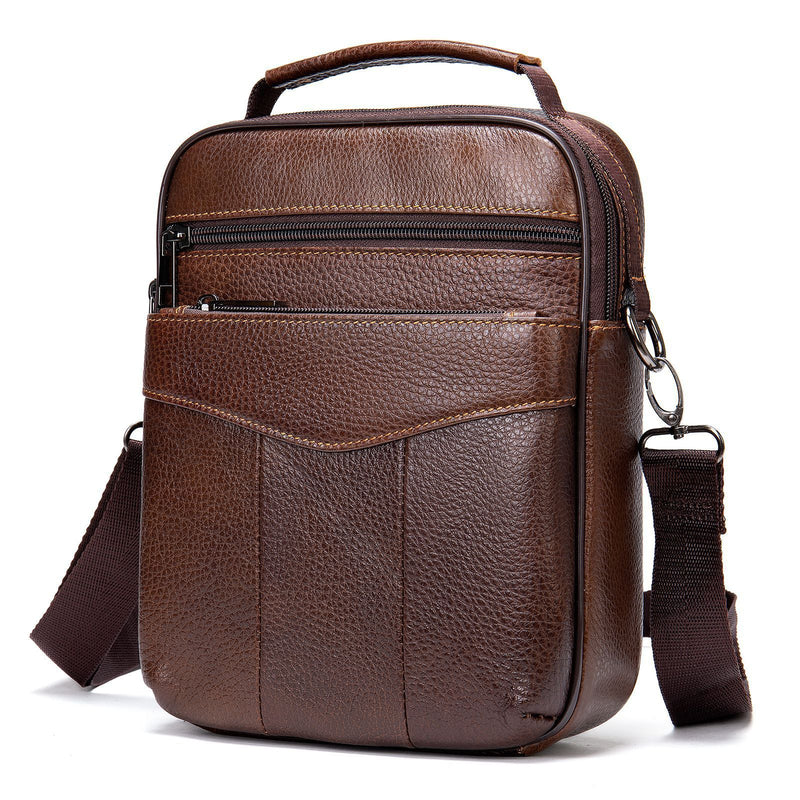 men's leather messenger bag, view 9 - MRSLM