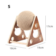natural sisal cat scratching ball, view 2 - MRSLM