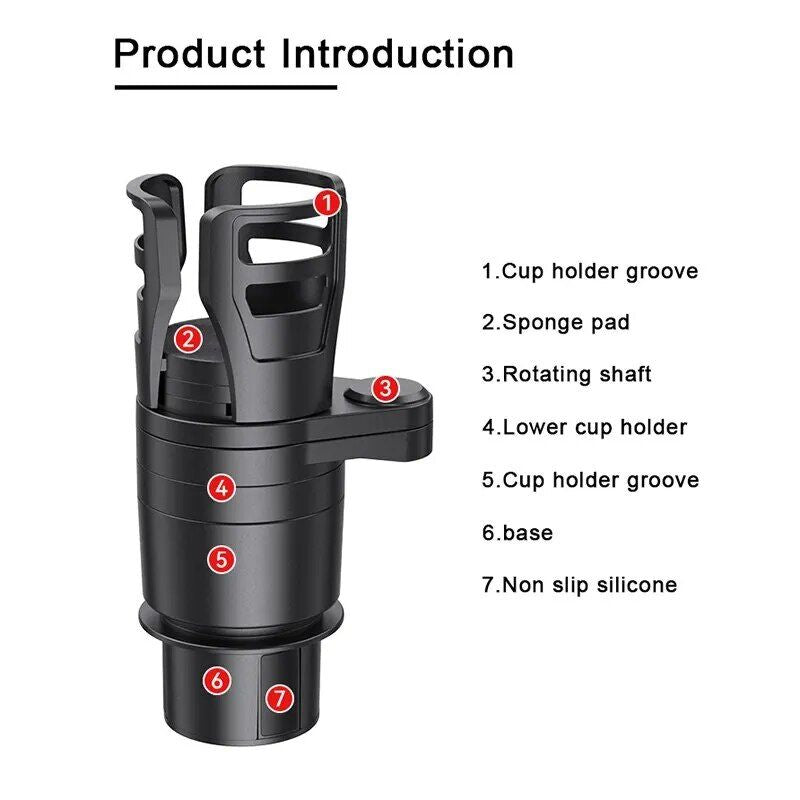 4-in-1 Rotatable Car Cup Holder Expander