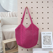 hollow-out knitted tote bag for women, view 3 - MRSLM