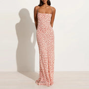 women's backless lace-up long dress, view 3 - MRSLM