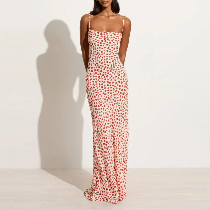 women's backless lace-up long dress, view 3 - MRSLM