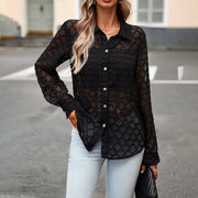 sheer black jacquard shirt - MRSLM