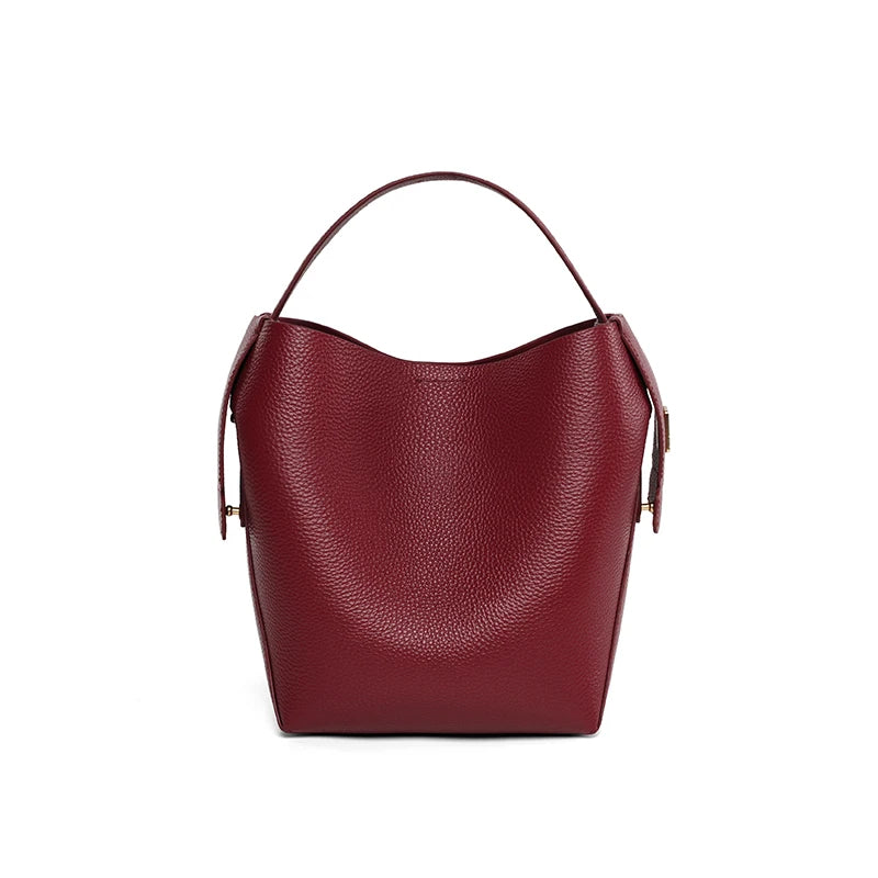 genuine leather bucket bag, view 5 - MRSLM