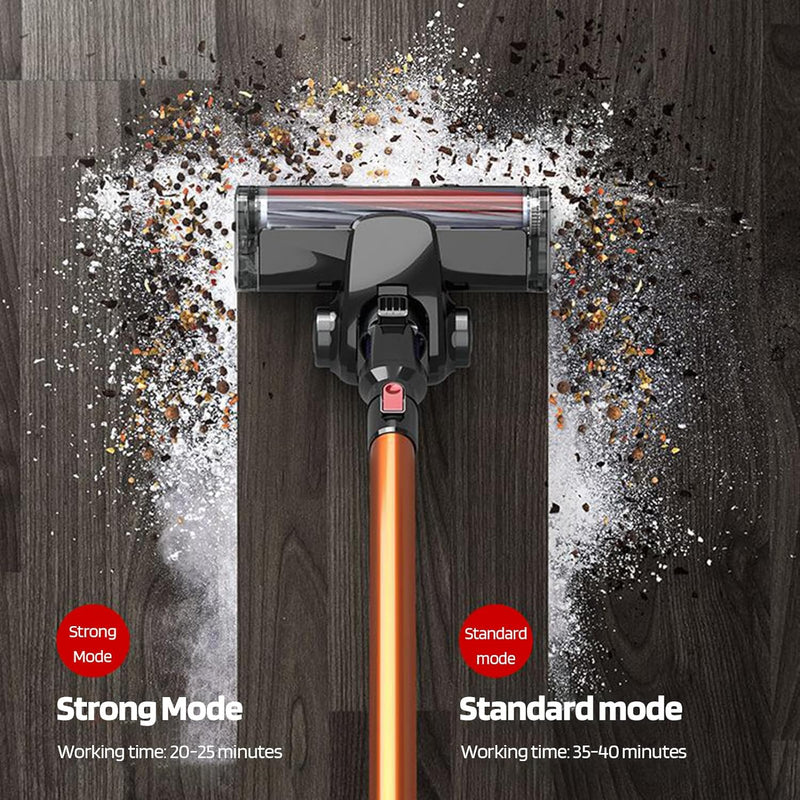 Powerful 12kPa Cordless Vacuum Cleaner with Dual Motor and LED Lights