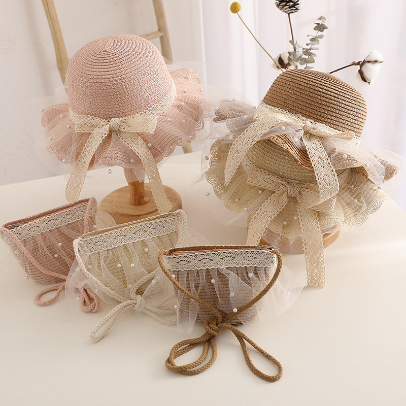 kids straw hat and handbag set, view 8 - MRSLM