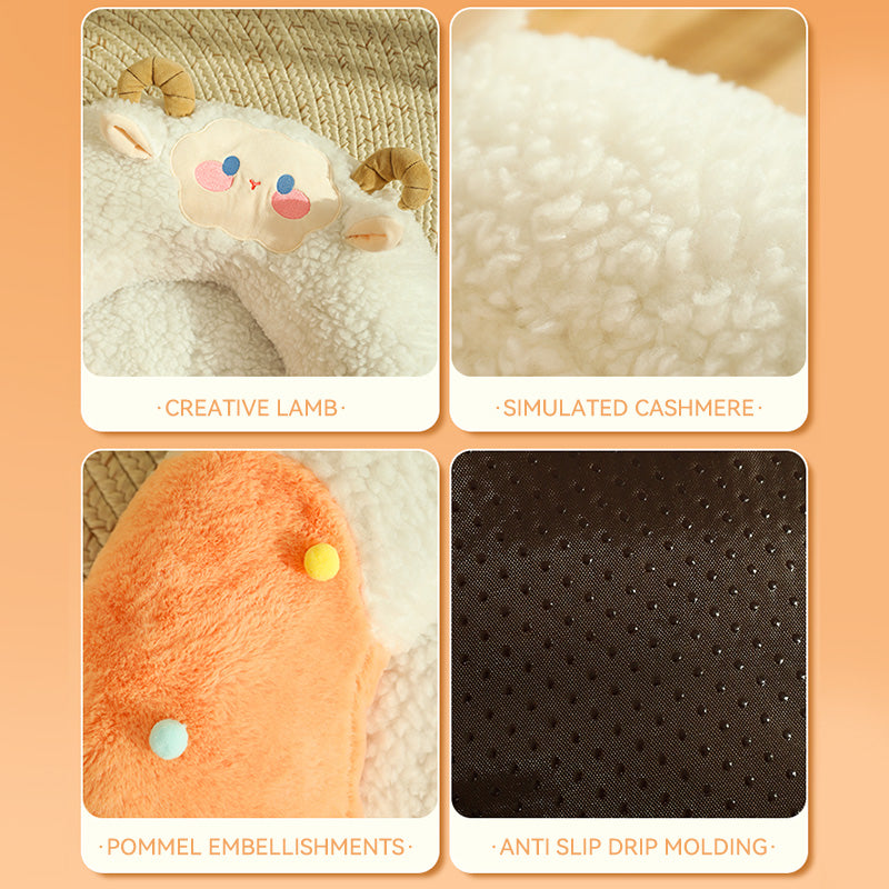 Cozy round plush pet nest bed, view 7 - MRSLM