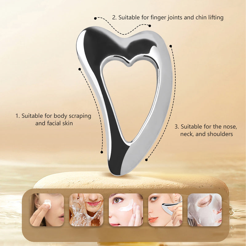 heart-shaped gua sha facial tool, view 7 - MRSLM