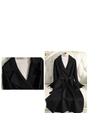 Women's belted long wool coat, view 6 - MRSLM