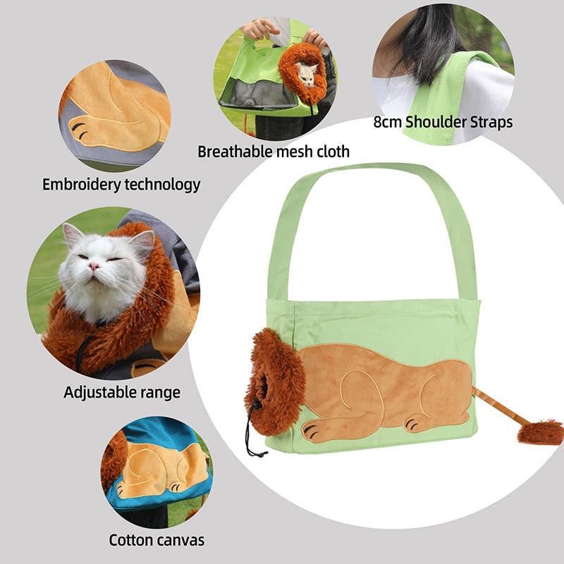 lion shaped pet carrier bag, view 3 - MRSLM
