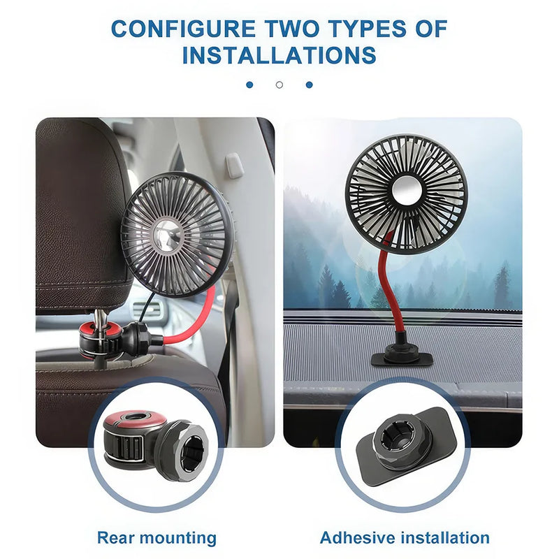 multidirectional car back seat fan, view 6 - MRSLM