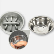 stainless steel elevated pet bowls with slow food bowl, view 8 - MRSLM