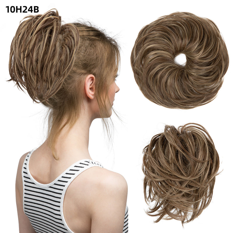 fluffy curly hair bun chignon, view 14 - MRSLM